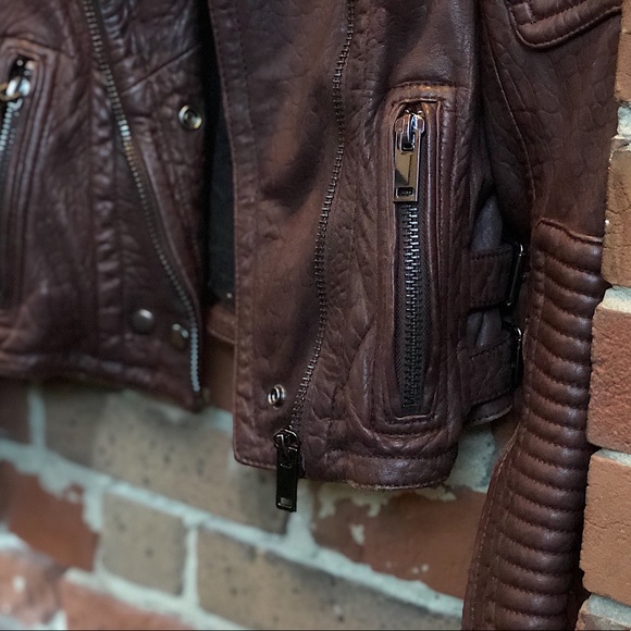 Wilson’s Chocolate Leather Moto Jacket - Picture 4 of 8